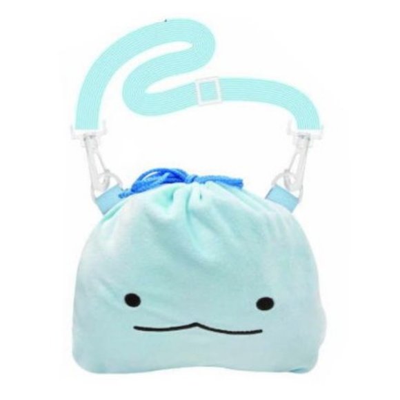 San-x Sumikko gurashi Large Plush Pouch Drawstring Pouch Lizard Crossbody Bag - Picture 1 of 14